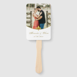 Golden Fleur de Lis Photo Hand Fan