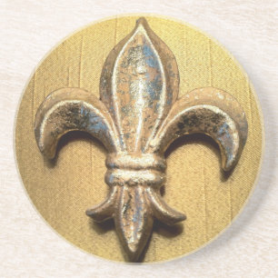 Golden Fleur de lis print Coaster