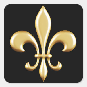 Golden Fleur De Lis Square Sticker