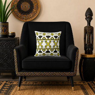 Golden Fleur Royale Throw Pillow