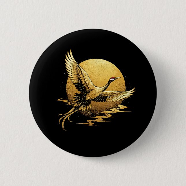 Golden Flight 2 Inch Round Button (Front)