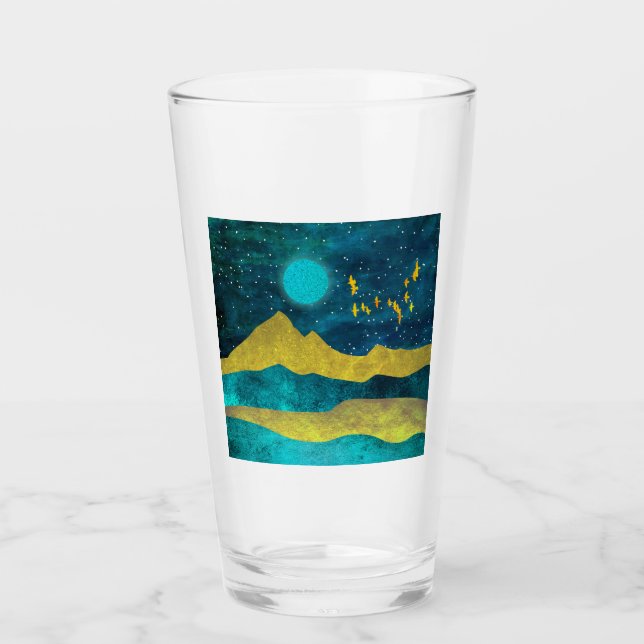 Golden Flock Glass (Front)