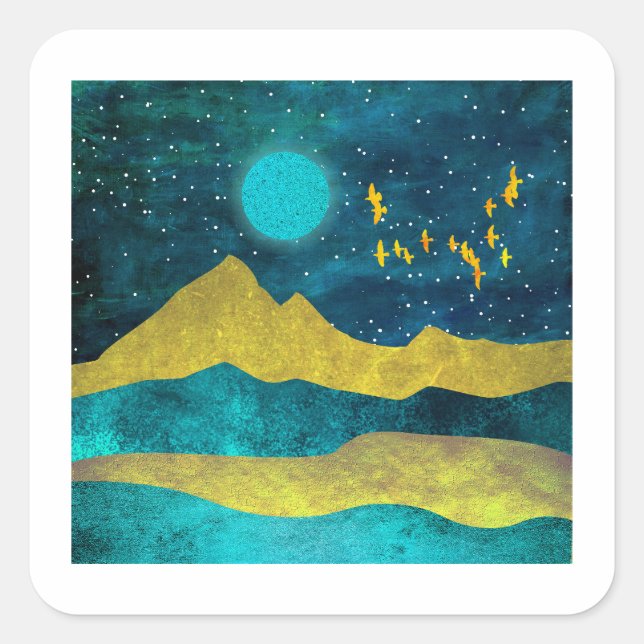 Golden Flock Square Sticker (Front)