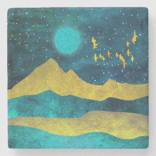 Golden Flock Stone Coaster