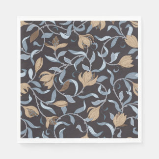 Golden Floral Arts and Crafts Inspired Napkin