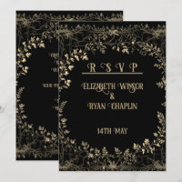 Golden Floral Black Elegant