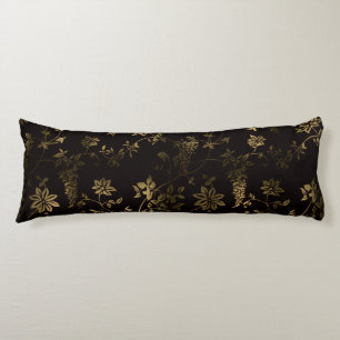 Golden floral body pillow
