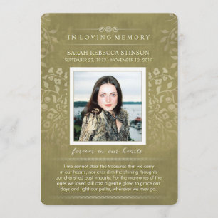 Golden Floral Custom Photo Poem Carte de remerciem