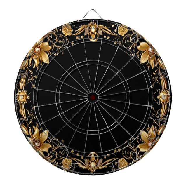 Golden Floral Dartboard (Front)