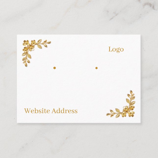 Golden Floral Earring Display Card (Front)