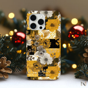 Golden Floral Fusion – Elegant Phone Case