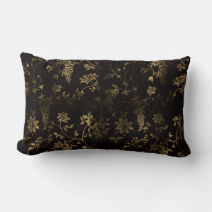 Golden floral lumbar pillow