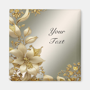 Golden Floral Magnet