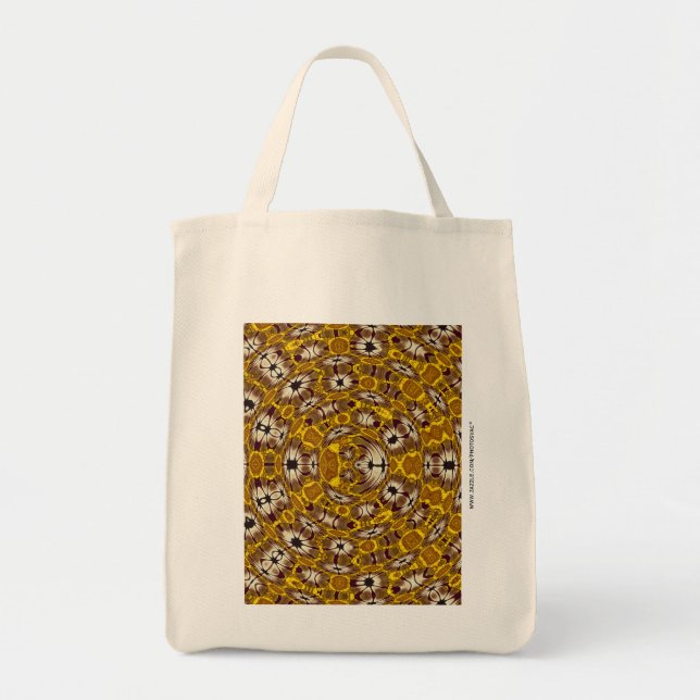 Golden Floral Mandala Boho Pattern Tote Bag (Front)
