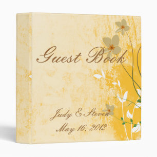 golden floral modern design guest book wedding alb binder