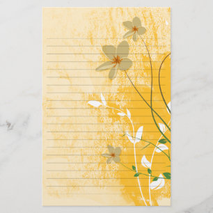 golden floral modern design lined paper