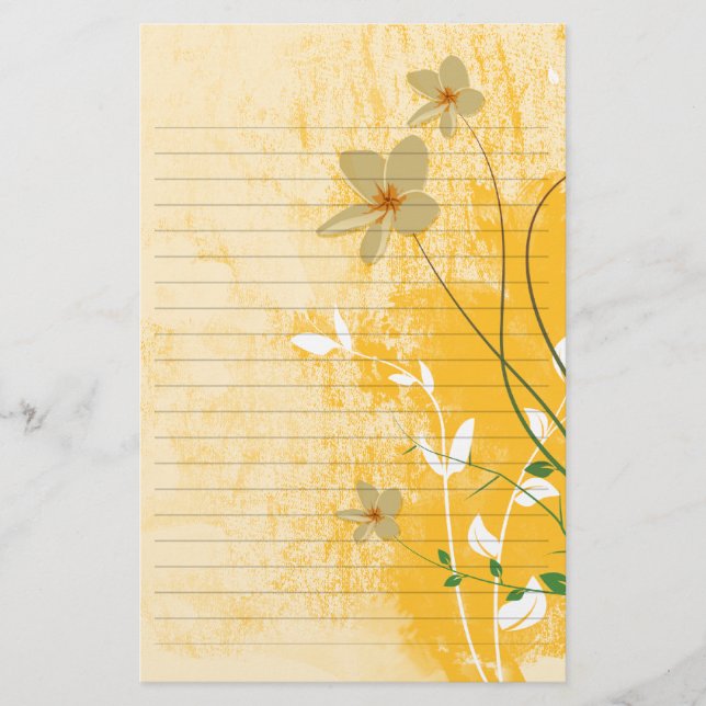 golden floral modern design  lined paper (Front)