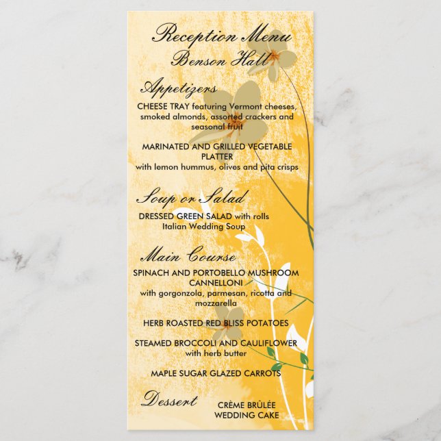 golden floral modern design menu (Front)