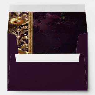 Golden Floral Ornament with Pearls Envelope