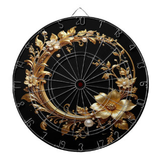 Golden Floral Ornate Dartboard