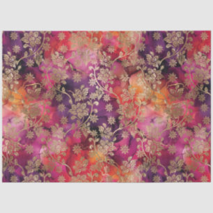 Golden floral over Alcohol Ink Series Design #7 Tissue Paper