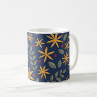 Golden Floral Pattern Botanical Design
