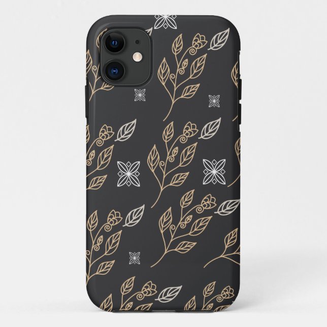 Golden Floral Pattern Case-Mate iPhone Case (Back)