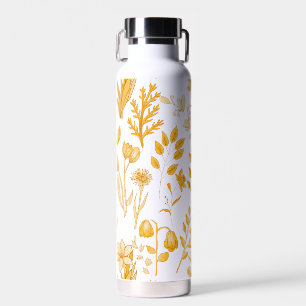 Golden Floral Pattern for Autumn Water Bottle