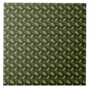 Golden Floral Seamless Pattern Elegant Botanical  Tile