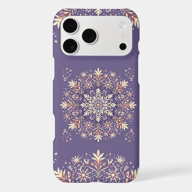 Golden Floral Snowflake Mandala (Back)