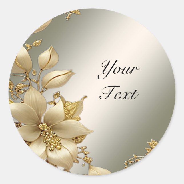 Golden Floral Sticker (Front)