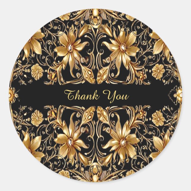 Golden Floral Sticker (Front)