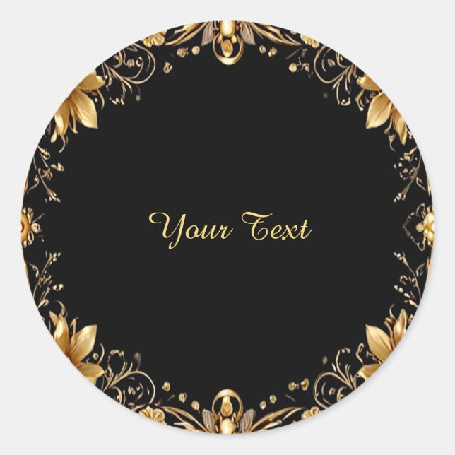 Golden Floral Sticker (Front)