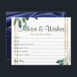 Golden Floral Wedding Advice Wishes Cards<br><div class="desc">Wedding Advice and wishes Cards for bride and groom keepsake,  Wishes for Mr & Mrs - Bridal Shower,  Bachelorette Games.</div>