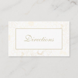 Golden Floral Wedding Directions Enclosure Card
