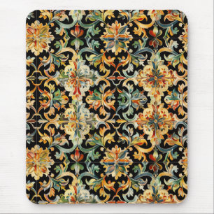Golden Flourish On Black  Mouse Pad