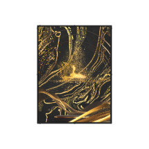 Golden Flow Abstract Canvas Wall Art 