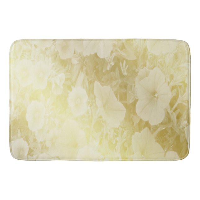 golden, flower, fantasy, elegant, pattern, subtle, bath mat (Front)