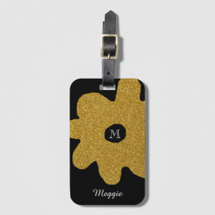 golden flower . girly & personalized luggage tag