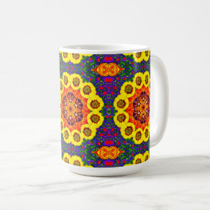 Golden flower kaleidoscope coffee mug