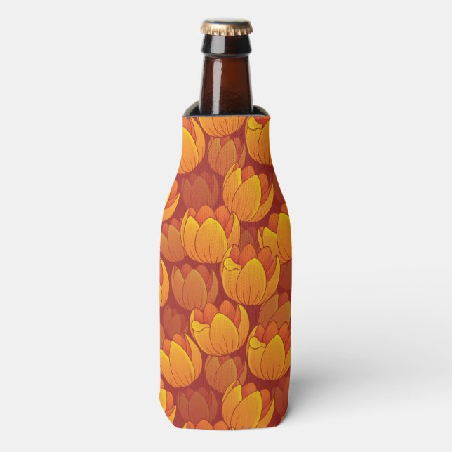 Golden Flower Pattern Bottle Cooler (Bottle Front)