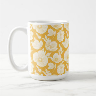 Golden Flower Pattern Coffee Mug