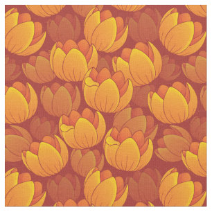 Golden Flower Pattern Fabric