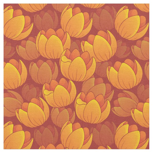 Golden Flower Pattern Fabric (Close Up)