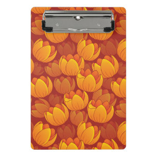 Golden Flower Pattern Mini Clipboard