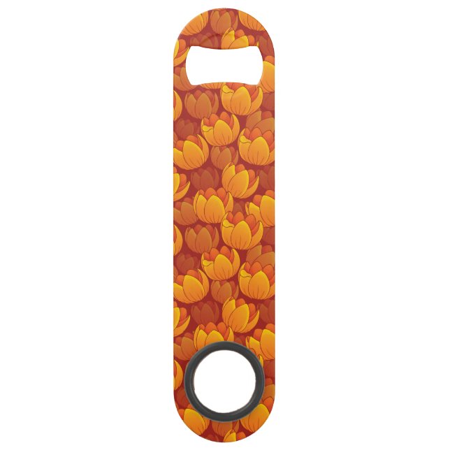 Golden Flower Pattern Speed Bottle Opener (Front)
