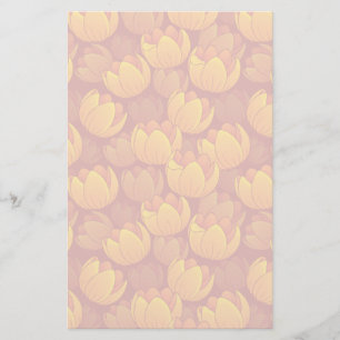 Golden Flower Pattern Stationery