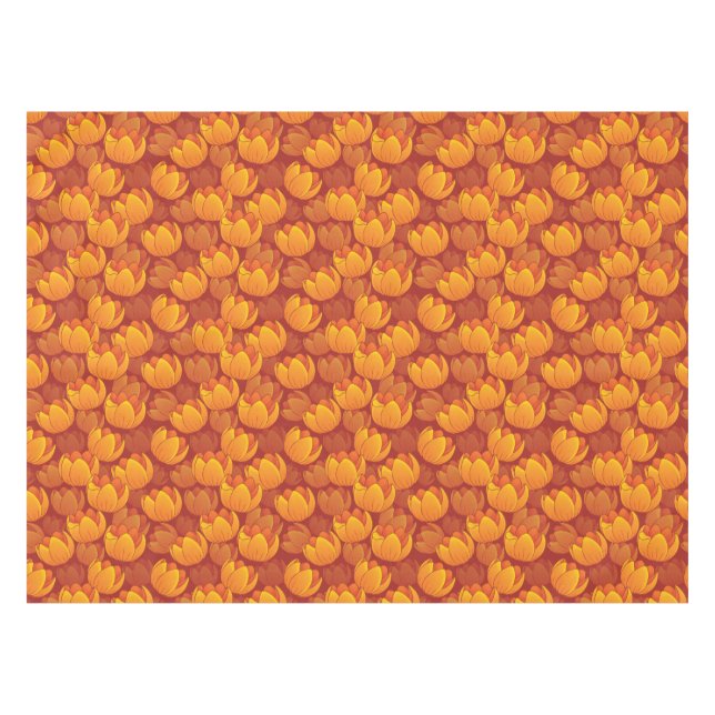 Golden Flower Pattern Tablecloth (Front (Horizontal))