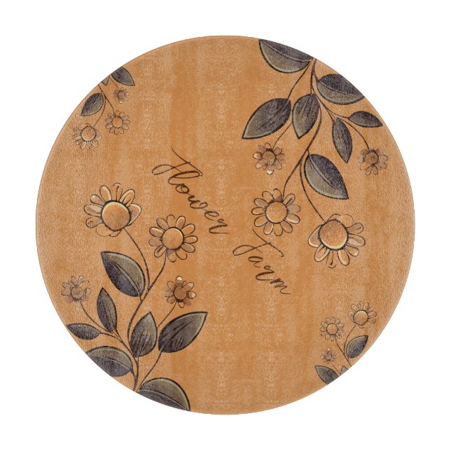 Golden Flowers Cutting Board (Front)