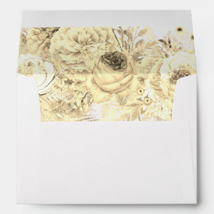 Golden Flowers Elegant All Events and Wedding Envelope